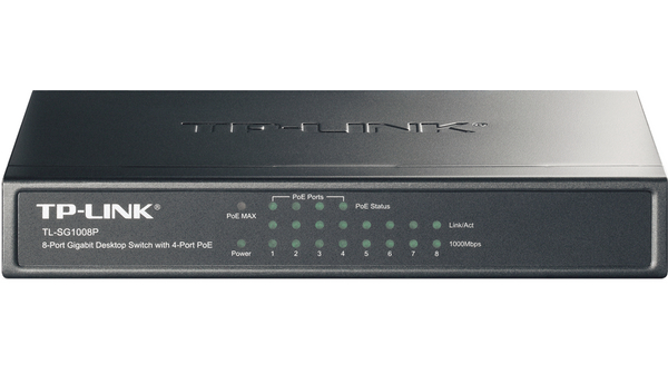 TP LINK 8-Port Gigabit desktop with 4-port poE,TL-SG1008P