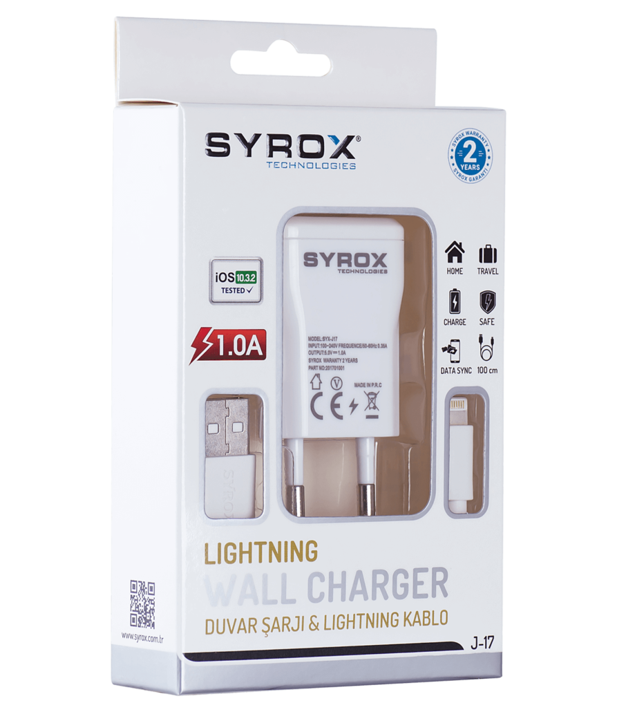 SYROX IPHONE  LIGHTNING WALL CHARGER J17