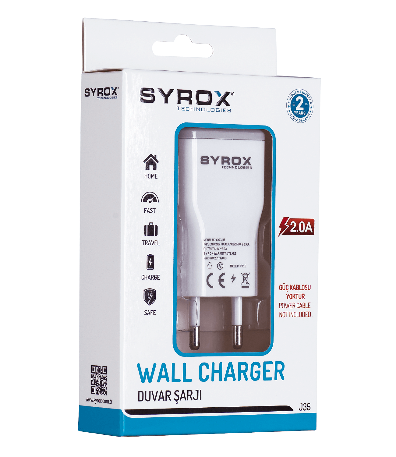 SYROX WALL CHARGER WITH USB PORT J35