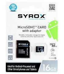 SYROX MICRO SD WITH ADAPTER 16GB MC16
