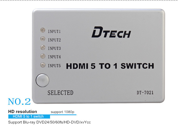 DTECH  HDMI SWITCHER 5X1 DT-7021