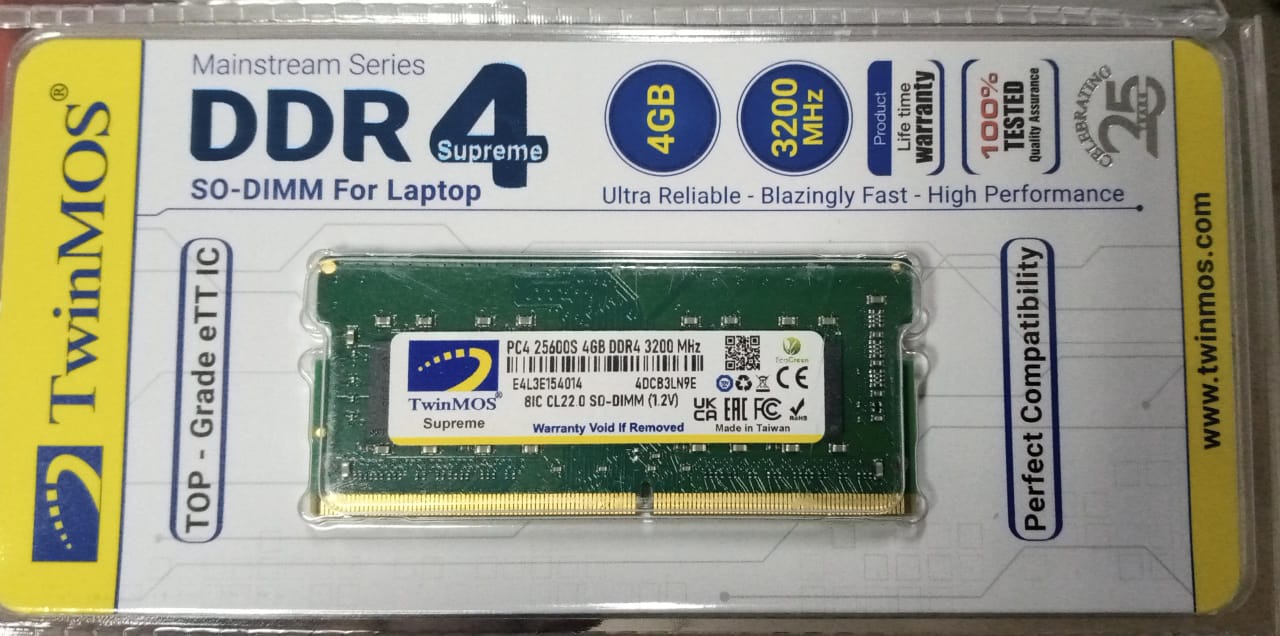 TWINMOS DDR4 4GB RAM 3200MHz FOR LAPTOP