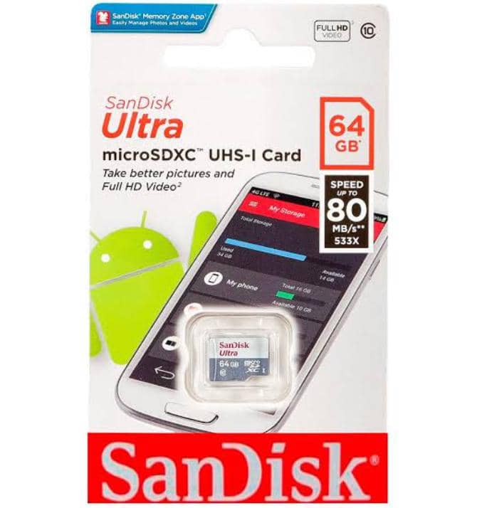 SANDISK MICRO SD CARD 64GB